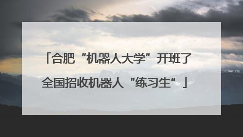 合肥“机器人大学”开班了 全国招收机器人“练习生”