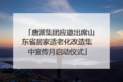 唐派集团应邀出席山东省居家适老化改造集中宣传月启动仪式