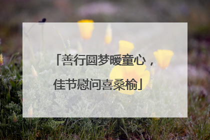 善行圆梦暖童心，佳节慰问喜桑榆