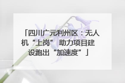四川广元利州区：无人机“上岗” 助力项目建设跑出“加速度”