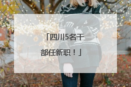 四川5名干部任新职！