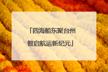 四海船东聚台州 智启航运新纪元