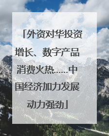 外资对华投资增长、数字产品消费火热……中国经济加力发展动力强劲