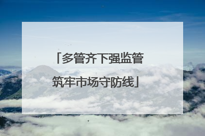 多管齐下强监管 筑牢市场守防线
