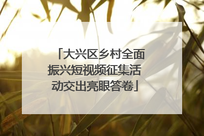 大兴区乡村全面振兴短视频征集活动交出亮眼答卷