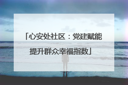 心安处社区：党建赋能 提升群众幸福指数