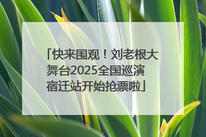 快来围观！刘老根大舞台2025全国巡演宿迁站开始抢票啦