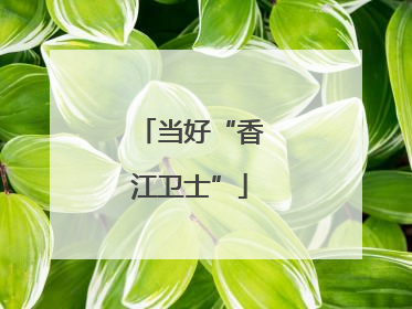 当好“香江卫士”