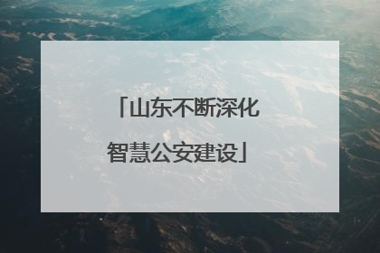 山东不断深化智慧公安建设