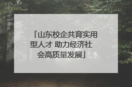 山东校企共育实用型人才 助力经济社会高质量发展
