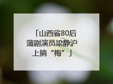 山西省80后蒲剧演员梁静沪上摘“梅”