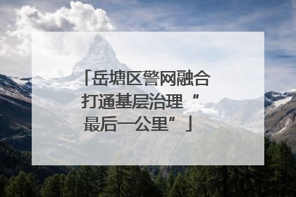 岳塘区警网融合 打通基层治理“最后一公里”