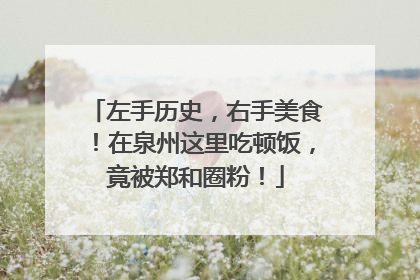 左手历史，右手美食！在泉州这里吃顿饭，竟被郑和圈粉！