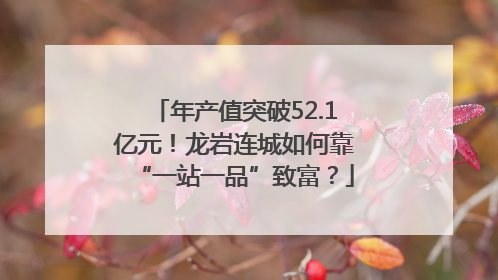 年产值突破52.1亿元！龙岩连城如何靠“一站一品”致富？