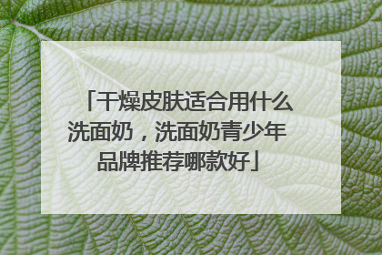 干燥皮肤适合用什么洗面奶，洗面奶青少年品牌推荐哪款好
