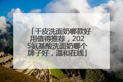 干皮洗面奶哪款好用值得推荐，2025氨基酸洗面奶哪个牌子好，温和在线