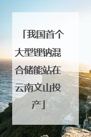我国首个大型锂钠混合储能站在云南文山投产