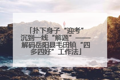 扑下身子“迎考” 沉到一线“解题”——解码岳阳县毛田镇“四多四好”工作法