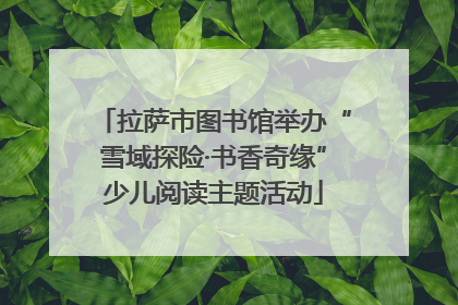 拉萨市图书馆举办“雪域探险·书香奇缘”少儿阅读主题活动
