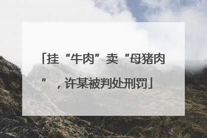 挂“牛肉”卖“母猪肉”，许某被判处刑罚