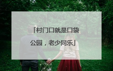 村门口就是口袋公园，老少同乐