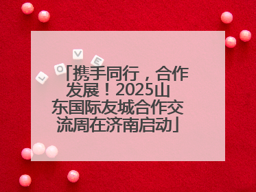 携手同行，合作发展！2025山东国际友城合作交流周在济南启动