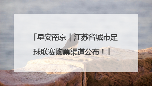 早安南京｜江苏省城市足球联赛购票渠道公布！