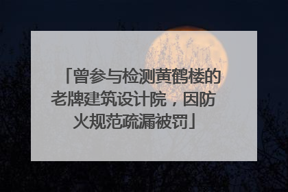 曾参与检测黄鹤楼的老牌建筑设计院，因防火规范疏漏被罚