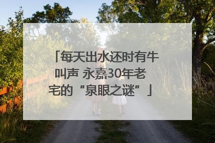 每天出水还时有牛叫声 永嘉30年老宅的“泉眼之谜”