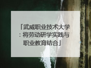 武威职业技术大学：将劳动研学实践与职业教育结合