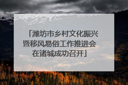 潍坊市乡村文化振兴暨移风易俗工作推进会在诸城成功召开