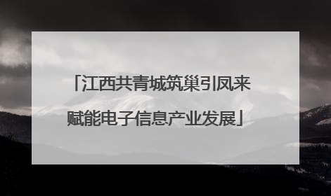 江西共青城筑巢引凤来 赋能电子信息产业发展