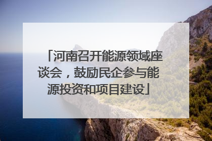 河南召开能源领域座谈会，鼓励民企参与能源投资和项目建设