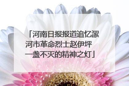河南日报报道追忆漯河市革命烈士赵伊坪 一盏不灭的精神之灯