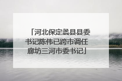 河北保定蠡县县委书记陈伟已跨市调任廊坊三河市委书记