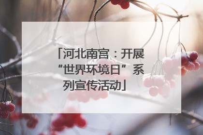 河北南宫：开展“世界环境日”系列宣传活动