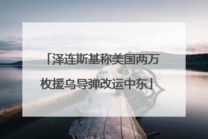 泽连斯基称美国两万枚援乌导弹改运中东