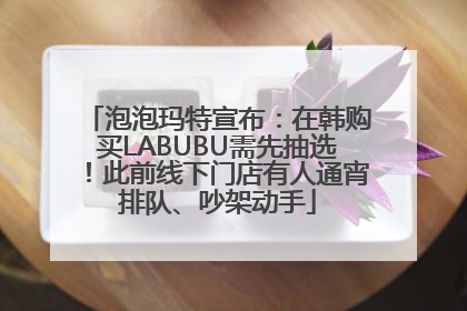 泡泡玛特宣布：在韩购买LABUBU需先抽选！此前线下门店有人通宵排队、吵架动手