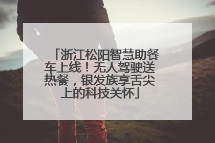 浙江松阳智慧助餐车上线！无人驾驶送热餐，银发族享舌尖上的科技关怀