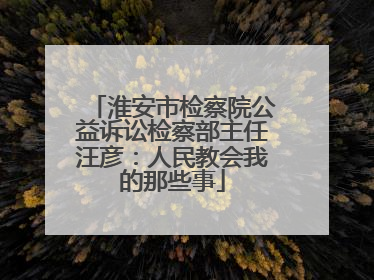 淮安市检察院公益诉讼检察部主任汪彦：人民教会我的那些事