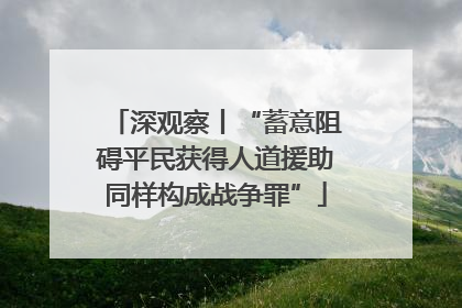 深观察丨“蓄意阻碍平民获得人道援助同样构成战争罪”