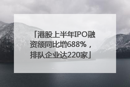 港股上半年IPO融资额同比增688%，排队企业达220家