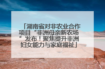 湖南省对非农业合作项目“非洲母亲新农场”发布！聚焦提升非洲妇女能力与家庭福祉