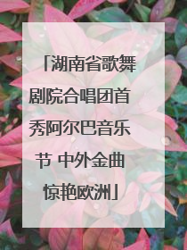 湖南省歌舞剧院合唱团首秀阿尔巴音乐节 中外金曲惊艳欧洲