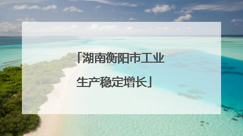 湖南衡阳市工业生产稳定增长