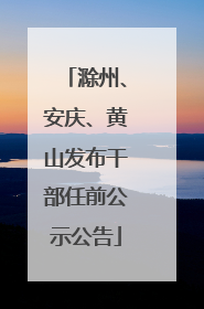 滁州、安庆、黄山发布干部任前公示公告