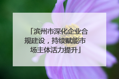 滨州市深化企业合规建设，持续赋能市场主体活力提升