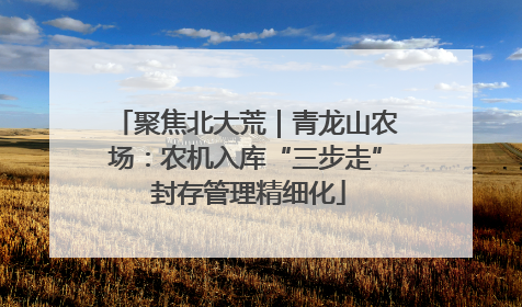 聚焦北大荒｜青龙山农场：农机入库“三步走” 封存管理精细化