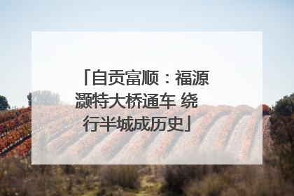 自贡富顺：福源灏特大桥通车 绕行半城成历史