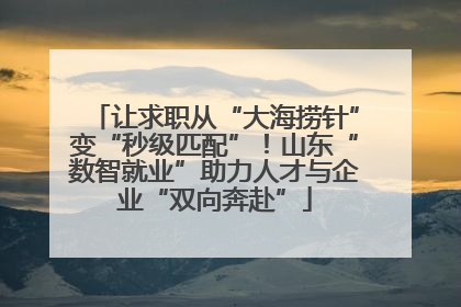 让求职从“大海捞针”变“秒级匹配”！山东“数智就业”助力人才与企业“双向奔赴”